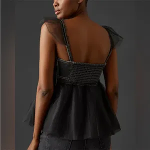 NWT Anthropologie x Pilcro Tulle Babydoll Blouse Size Small thumbnail 3