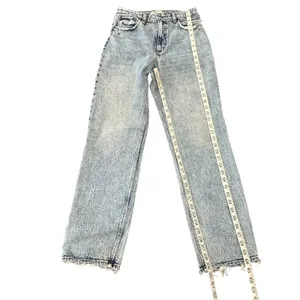 Abercrombie & Fitch The 90s Straight Ultra High Rise Acid Wash Jeans Distressed thumbnail 6