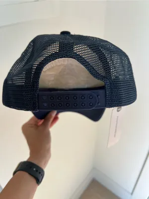 Anthropologie X Worn/West Salty Mermaid Trucker Hat Adjustable In Navy NWT thumbnail 7