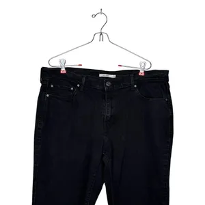 Levi's 505 Women's Jeans Straight Leg Cropped‎ Boyfriend Mom Denim Black Sz. 32 thumbnail 4