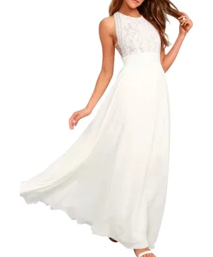 Lulu’s Forever & Always White Lace Maxi Dress Sz XS NWT Bridesmaid Formal thumbnail 1