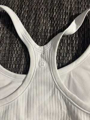 Lululemon Ebb To Street Tank White Ribbed Size 8 thumbnail 4