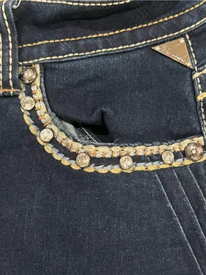 Sexy Couture Rhinestone Flare Jeans - Fits XS/S (Stretch 22" Waist) thumbnail 6