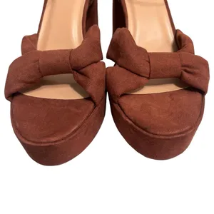 A New Day Sepia Brown Riah Open Toe Ankle Strap Block Heels Women's Size 9.5 thumbnail 4