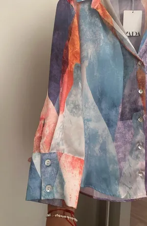 NWT zara satin shirt thumbnail 4