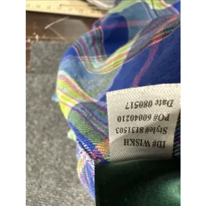 Lauren Ralph Lauren Madras Plaid Shirt Womens M Blue Green Pink RL Monogram thumbnail 10