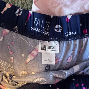 BE Yourself Sleepwear wine motif Pink and Navy Pajama Set thumbnail 7
