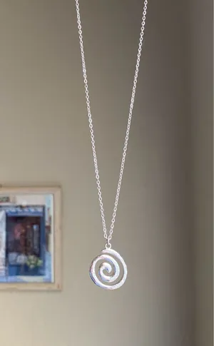 Handmade fully stainless steel spiral swirl uzumaki funky boho grunge style necklace🌀 thumbnail 3