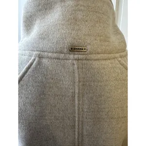 Prana Funnel Neck Pullover Sweater Beige Heather Women’s Large Snap Collar Cozy thumbnail 4