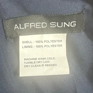 Alfred Sung A-Line Gown Women's 2R Navy Blue One-Shoulder Maxi Draped D815S NWT thumbnail 7