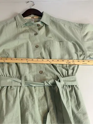 Free People Bohemian Sage Green Cotton No Plans Button Front Romper Size Medium thumbnail 5