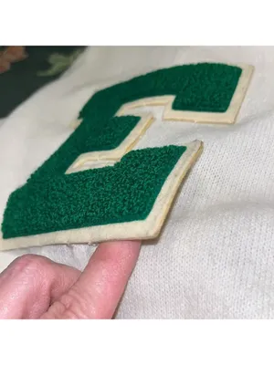 Vintage Cheer Letterman’s Sweater E College Sports Team E Green V Neck sweater thumbnail 10