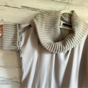 Zara‎ Lagenlook Boho Wool Tunic Mini Dress Knit Neck Straight Silhouette Large thumbnail 5