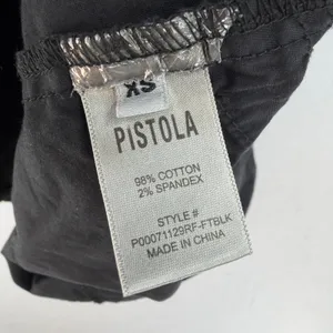 PISTOLA Rosie Black Utility Mini Shirt Dress Snap Front Elastic Waist Size XS thumbnail 11
