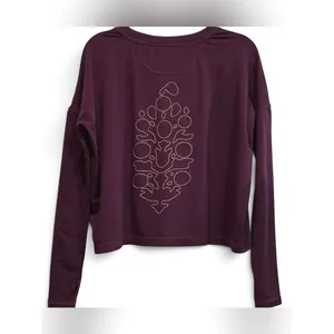 Free People Movement Now Or Never Layer Cropped Tee Shirt Embroidered Logo Small thumbnail 2