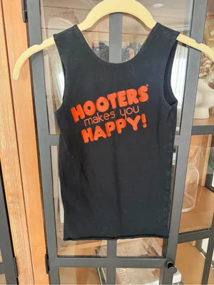Vintage y2k hooters baby tank top tee graphic scoop neckline sexy costume server thumbnail 3