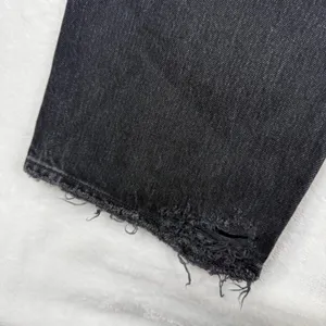 AGOLDE High Rise Straight‎ Leg Jeans Faded Black Raw Hem Size 30 Button Fly thumbnail 13