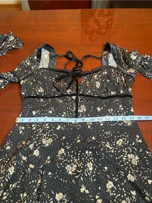 Free People Tess Mini Babydoll Dress Viscose CottageCore Country Village Sz M thumbnail 6