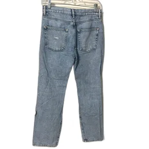 Free People Distressed Straight Leg Jeans Loose Fit Women's Size 25 Button Fly thumbnail 10