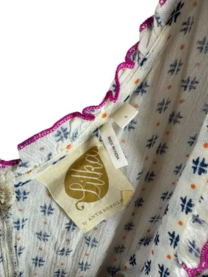 Anthropologie Lilka Maggie Embroidered Paisley Rayon Jersey Dress Size L Boho thumbnail 7