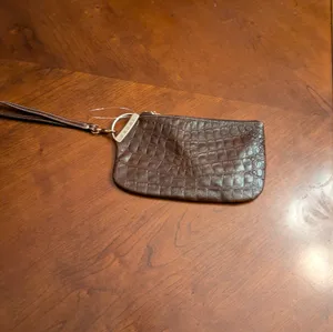 Prune Leather Wristlet Brown thumbnail 3
