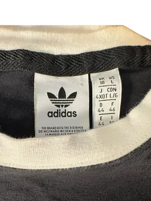 Adidas Originals Womens L 3 Stripes Cropped Long Sleeve Tee Black Blokecore thumbnail 8