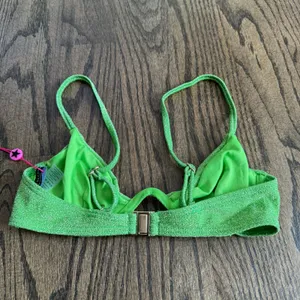 South Beach Swim Women Lime Green Glitter Underwire Bikini Top Size Small/4 ASOS thumbnail 2