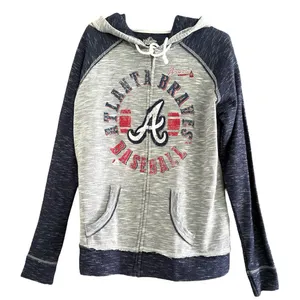 Majestic Fan Fashion Atlanta Braves Full Zip Hoodie Large thumbnail 1