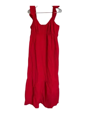 Universal Threads Red Ruffle Strap Maxi Dress – Size L thumbnail 2