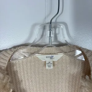 Terra & Sky Beige Tan Fuzzy Sherpa Knit Back Sleeveless Vest Plus Size 2X 20W 22 thumbnail 3