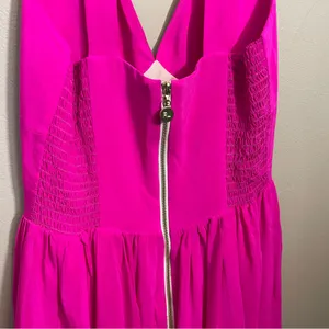 Amanda Uprichard 100% Silk Hot Pink Dress thumbnail 3