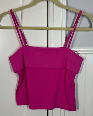 Anthropologie Pilcro Foldover Cami Tank Top in Pink Size XS‎ NWT summer spring thumbnail 1