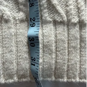 Anthropologie Ivory Cable Knit V-Neck Oversized Sweater Vest XL OB1672771 thumbnail 8