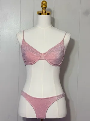 TRIANGL Lina Blush Sparkle Underwire Bikini Set Pink Size S thumbnail 2