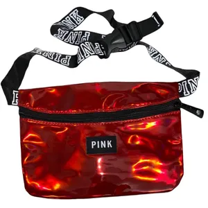 VS Pink Fanny Pack Metallic‎ Red Belt Bag Festival Crossbody Holographic thumbnail 2