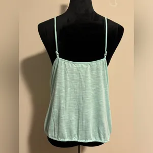 EUC Almost Famous Mint Green Floral Lace Adjustable Cami size large thumbnail 5
