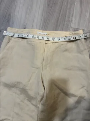 55% linen Calvin Klein Light Beige High-Waist‎ Trousers thumbnail 3