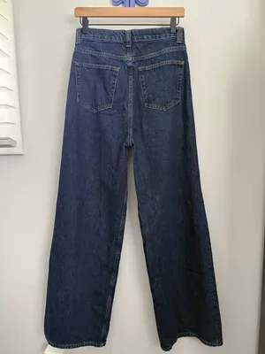 Reformation 28 Miami Pleated Trouser Jeans Tantum Dark Wash Relaxed Office thumbnail 3