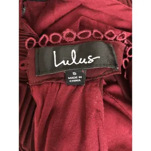 Lulus Burgundy Pleated Halter Mini Dress Ruffle Swing Party Cocktail Small thumbnail 5