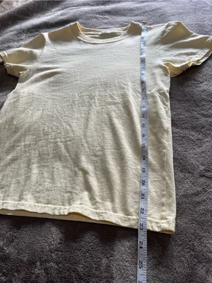 JOHN GALT Brandy Melville Pale Yellow Crewneck T-Shirt Cotton Tee One Size EUC thumbnail 6