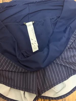 Oiselle Navy Pinstripe Women’s Athletic Shorts thumbnail 3