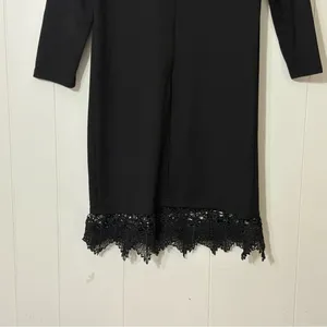 Few Moda Long Sleeve Black Mini Dress Lace Trim Hem Cocktail Party Dress Size Sm thumbnail 7