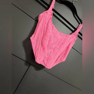 Pink Lace Corset Crop Tank Top Women’s Sz Small EUC thumbnail 2