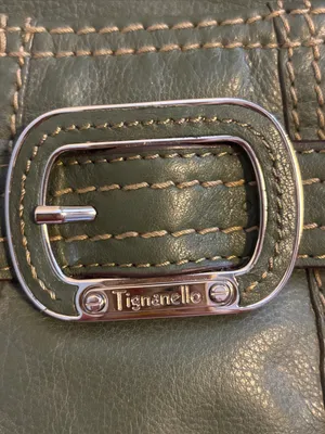 Tignanello Brand Olive Green Leather Crossbody With Distinctive Buckle Design thumbnail 4