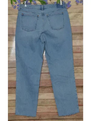 Abercrombie Fitch 90s Straight Mid Rise Curve Love Jeans 31 Regular Light Wash thumbnail 5