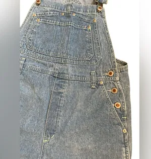 Vintage E.N.U.F Blue Denim Jeans Cargo Short Overalls Women’s Size Medium thumbnail 6