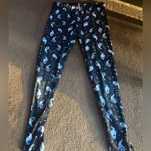 Serra black ghost Halloween velour pants L thumbnail 1
