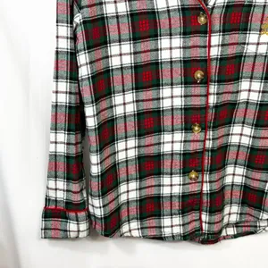 Lauren Ralph Lauren Small Plaid Pajama Set Green Red Christmas‎ Flannel 1134 thumbnail 8