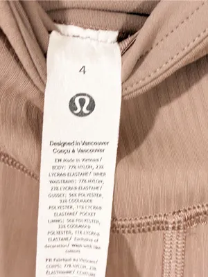 Lululemon Tan Ribbed Athletic Pull on Leggings Size 4 thumbnail 3