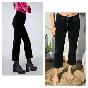 Zara Woman High-Rise Corduroy Button-Fly Cropped Kick Flare Pants thumbnail 3